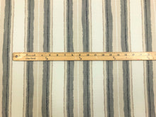 Load image into Gallery viewer, 1 1/3 Yd Groundworks Kelly Wearstler Shoreline Linen Pyrite Ivory Grey Beige Stripe Indoor Outdoor Fabric