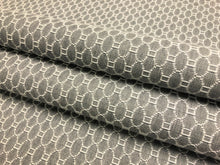 Load image into Gallery viewer, Designer Water &amp; Stain Resistant Grey Off White Woven Geometric Upholstery Fabric