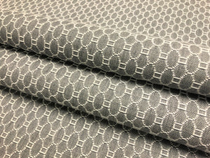 Designer Water & Stain Resistant Grey Off White Woven Geometric Upholstery Fabric