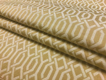 Load image into Gallery viewer, Buttercream Ivory Geometric Trellis Upholstery Fabric