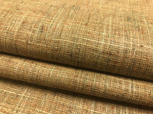 Load image into Gallery viewer, Designer Woven MCM Mid Century Modern Linen Flax Orange Grey Tweed Upholstery Drapery Fabric