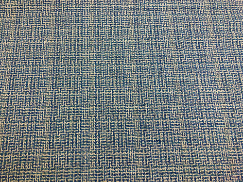 1.75 Yards Designer Royal Navy Blue White MCM Mid Century Modern Tweed Upholstery Fabric