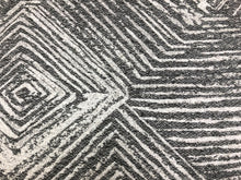 Load image into Gallery viewer, Designer Grey Cream Tribal Abstract Geometric Upholstery Drapery Fabric
