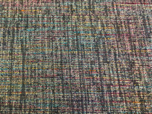 Load image into Gallery viewer, Faux Silk Grey Magenta Yellow Blue Abstract Upholstery Drapery Fabric
