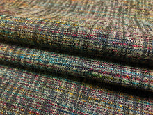 Load image into Gallery viewer, Faux Silk Grey Magenta Yellow Blue Abstract Upholstery Drapery Fabric