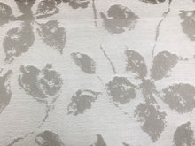 Load image into Gallery viewer, Designer Water &amp; Stain Resistant Greige Taupe Abstract Leaf Upholstery Drapery Fabric