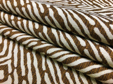 Load image into Gallery viewer, Designer Water &amp; Stain Resistant Rusty Brown Cream Abstract Tribal Animal Pattern Upholstery Fabric