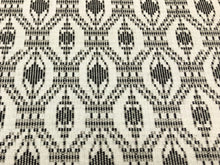 Load image into Gallery viewer, Designer Water &amp; Stain Resistant Indoor Outdoor Off White Black Geometric Abstract Ethnic Upholstery Drapery Fabric