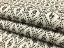 Load image into Gallery viewer, Designer Water &amp; Stain Resistant Indoor Outdoor Off White Black Geometric Abstract Ethnic Upholstery Drapery Fabric