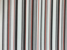 Load image into Gallery viewer, Designer Water &amp; Stain Resistant Indoor Outdoor Grey Orange Stripe Upholstery Fabric