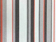 Load image into Gallery viewer, Designer Water &amp; Stain Resistant Indoor Outdoor Grey Orange Stripe Upholstery Fabric