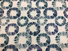 Load image into Gallery viewer, Designer Teal Green Navy Blue Off White Abstract Upholstery Drapery Fabric