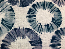 Load image into Gallery viewer, Designer Teal Green Navy Blue Off White Abstract Upholstery Drapery Fabric