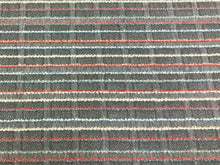 Load image into Gallery viewer, Designer Water &amp; Stain Resistant Gray Light Blue Coral White Stripe Upholstery Fabric
