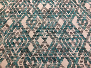 Designer Teal Geometric Abstract Indoor Outdoor Water selling & Stain Resistant Upholstery Drapery Fabric WHS 3086