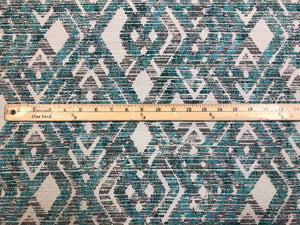 Designer Water & Stain outlets Resistant Off White Teal Grey Brown Geometric Abstract Upholstery Drapery Fabric WHS 301