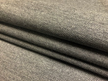 Load image into Gallery viewer, Designer Gray MCM Mid Century Modern Herringbone Wool Upholstery Drapery Fabric