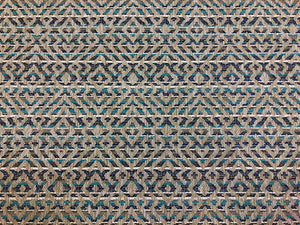 Romo Mokolo Maize Indigo Teal Grey Navy Blue Geometric Polypropelene Upholstery Fabric STA 3043