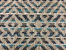 Load image into Gallery viewer, Romo Mokolo Maize Indigo Teal Grey Navy Blue Geometric Polypropelene Upholstery Fabric STA 3043