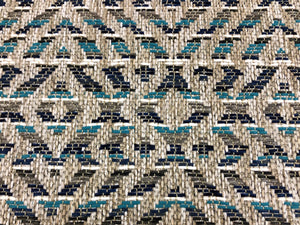 Romo Mokolo Maize Indigo Teal Grey Navy Blue Geometric Polypropelene Upholstery Fabric STA 3043