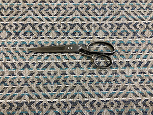 Romo Mokolo Maize Indigo Teal Grey Navy Blue Geometric Polypropelene Upholstery Fabric STA 3043