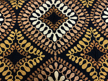 Load image into Gallery viewer, Designer Charcoal Black Mustard Gold Copper Metallic Taupe Embroidered Medallion Upholstery Fabric