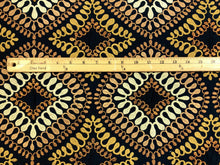 Load image into Gallery viewer, Designer Charcoal Black Mustard Gold Copper Metallic Taupe Embroidered Medallion Upholstery Fabric