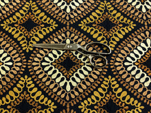 Load image into Gallery viewer, Designer Charcoal Black Mustard Gold Copper Metallic Taupe Embroidered Medallion Upholstery Fabric