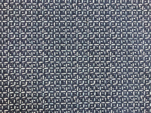 Load image into Gallery viewer, 1.25 Yds Navy Blue White Abstract Ethnic Geometric Upholstery Drapery Fabric
