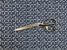 Load image into Gallery viewer, 1.25 Yds Navy Blue White Abstract Ethnic Geometric Upholstery Drapery Fabric