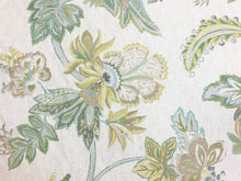 Load image into Gallery viewer, Lee Jofa Augustine Print Celadon Green Ivory Seafoam Taupe Floral Linen Fabric