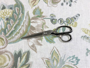 Lee Jofa Augustine Print Celadon Green Ivory Seafoam Taupe Floral Linen Fabric