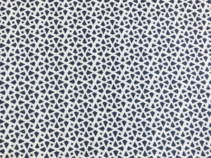 Alex Conroy Mughal Lattice Small Reverse Indigo Navy Blue White Geometric Linen Fabric