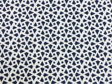 Load image into Gallery viewer, Alex Conroy Mughal Lattice Small Reverse Indigo Navy Blue White Geometric Linen Fabric