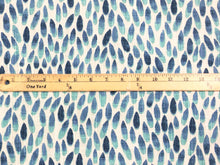Load image into Gallery viewer, 1.5 Yds Navy Blue Aqua White Abstract Cotton Upholstery Drapery Fabric