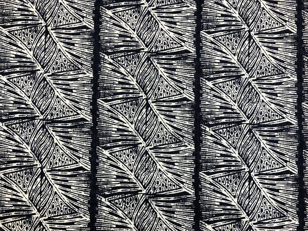 Christopher Farr Cloth Skate Dark Indigo Navy Blue White Abstract Linen Upholstery Fabric