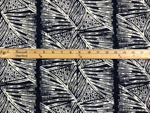 Christopher Farr Cloth Skate Dark Indigo Navy Blue White Abstract Linen Upholstery Fabric