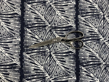 Load image into Gallery viewer, Christopher Farr Cloth Skate Dark Indigo Navy Blue White Abstract Linen Upholstery Fabric
