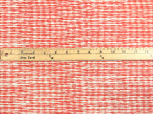 Load image into Gallery viewer, 1997 Raoul Textiles Lena Print Orange Red Ivory Stripe Linen Upholstery Drapery Fabric