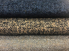 Load image into Gallery viewer, Water &amp; Stain Resistant Navy Blue Indigo Taupe Steel Grey MCM Mid Century Modern Tweed Upholstery Fabric