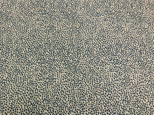 Load image into Gallery viewer, 1.75 Yard Designer Beige Navy Blue Small Scale Animal Pattern Upholstery Drapery Fabric