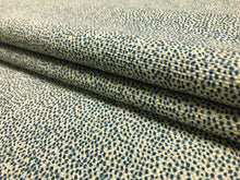 Load image into Gallery viewer, 1.75 Yard Designer Beige Navy Blue Small Scale Animal Pattern Upholstery Drapery Fabric
