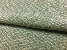 Load image into Gallery viewer, Designer Beige Seafoam Green Small Scale Linen Poly Snake Reptile Pattern Upholstery Drapery Fabric