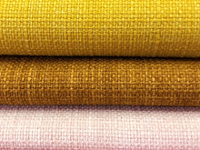 Load image into Gallery viewer, Faux Linen Mid Century Modern MCM Yellow Copper Brown Mauve Blush Upholstery Drapery Fabric