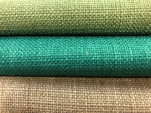 Load image into Gallery viewer, Faux Linen Mid Century Modern MCM Emerald Green Sage Beige Upholstery Drapery Fabric