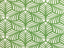 Load image into Gallery viewer, 1.5 Yds Schumacher Sonia II Indoor Outdoor Green Cream Geometric Upholstery Fabric