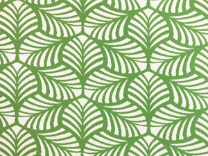 1.5 Yds Schumacher Sonia II Indoor Outdoor Green Cream Geometric Upholstery Fabric