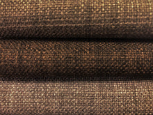 Load image into Gallery viewer, Faux Linen Mid Century Modern MCM Charcoal Pebble Grey Espresso Brown Upholstery Drapery Fabric