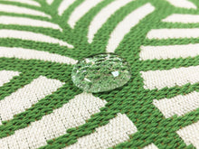 Load image into Gallery viewer, 1.5 Yds Schumacher Sonia II Indoor Outdoor Green Cream Geometric Upholstery Fabric