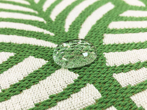 1.5 Yds Schumacher Sonia II Indoor Outdoor Green Cream Geometric Upholstery Fabric